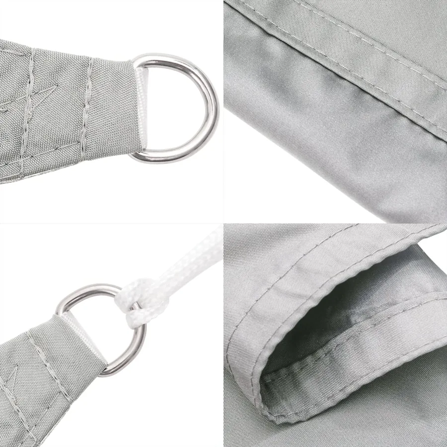 Voile d'ombrage gris clair 4,5x3,5 m 100% polyester oxford - 6