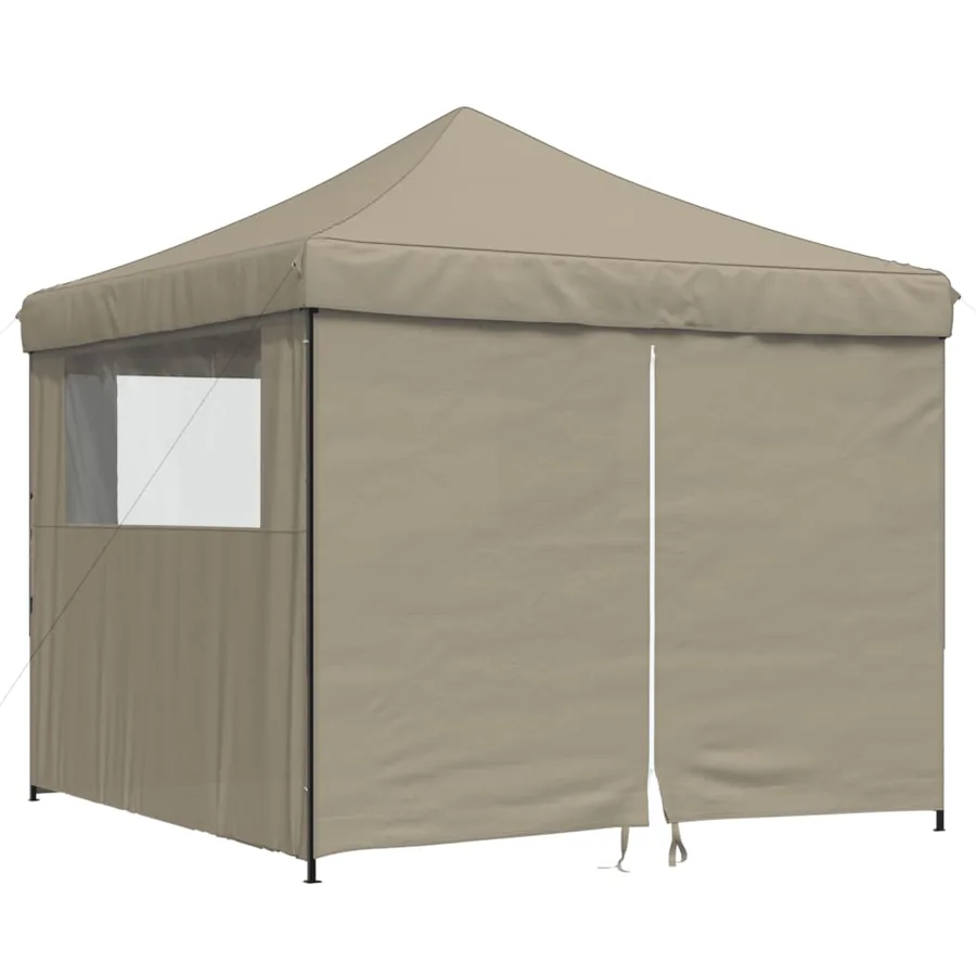 Tente de réception pliable escamotable 4 parois latérales taupe - 2