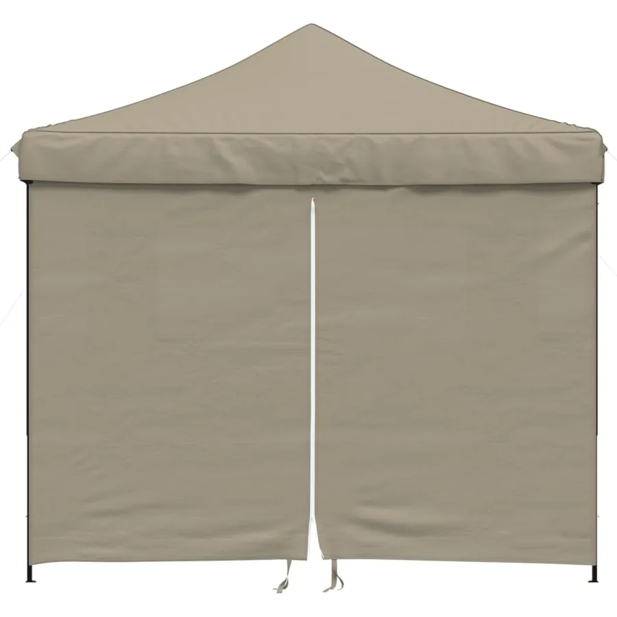 Tente de réception pliable escamotable 4 parois latérales taupe - 3