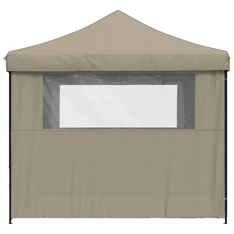 Tente de réception pliable escamotable 4 parois latérales taupe - 4