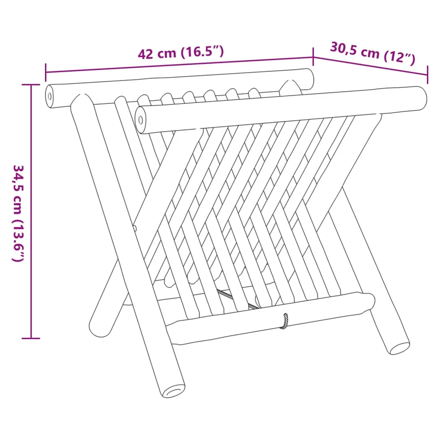 Porte-revue 42x30,5x34,5 cm bambou - 9