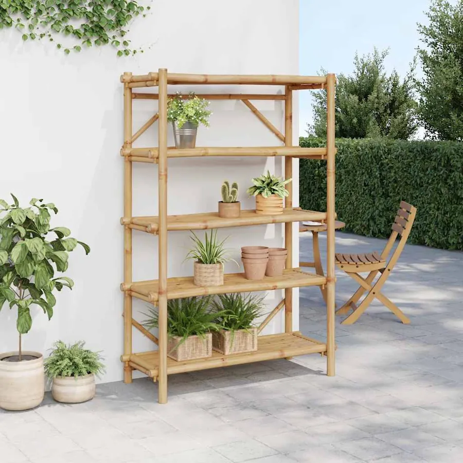 Étagère à 5 niveaux 100x40x150 cm bambou - 3