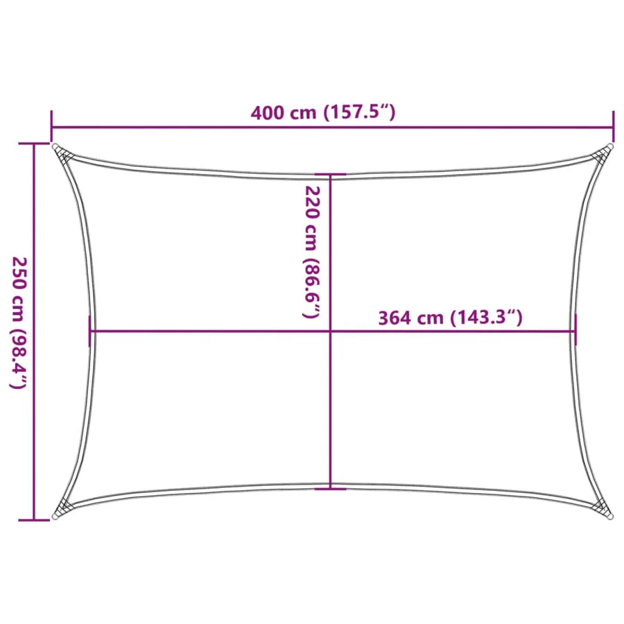 Voile d'ombrage gris clair 4x2,5 m 100% polyester oxford - 10