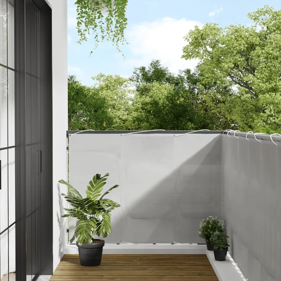 Écran de balcon gris clair 120x700 cm 100% polyester oxford