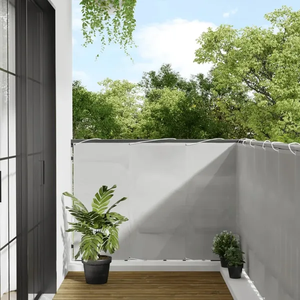 Écran de balcon gris clair 120x700 cm 100% polyester oxford