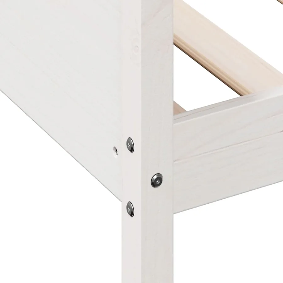 Lit de jour sans matelas blanc 80x200 cm bois de pin massif - 7