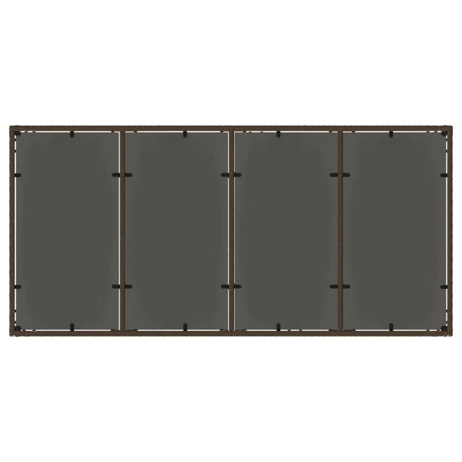 Table de jardin avec dessus en verre marron résine tressée - 7