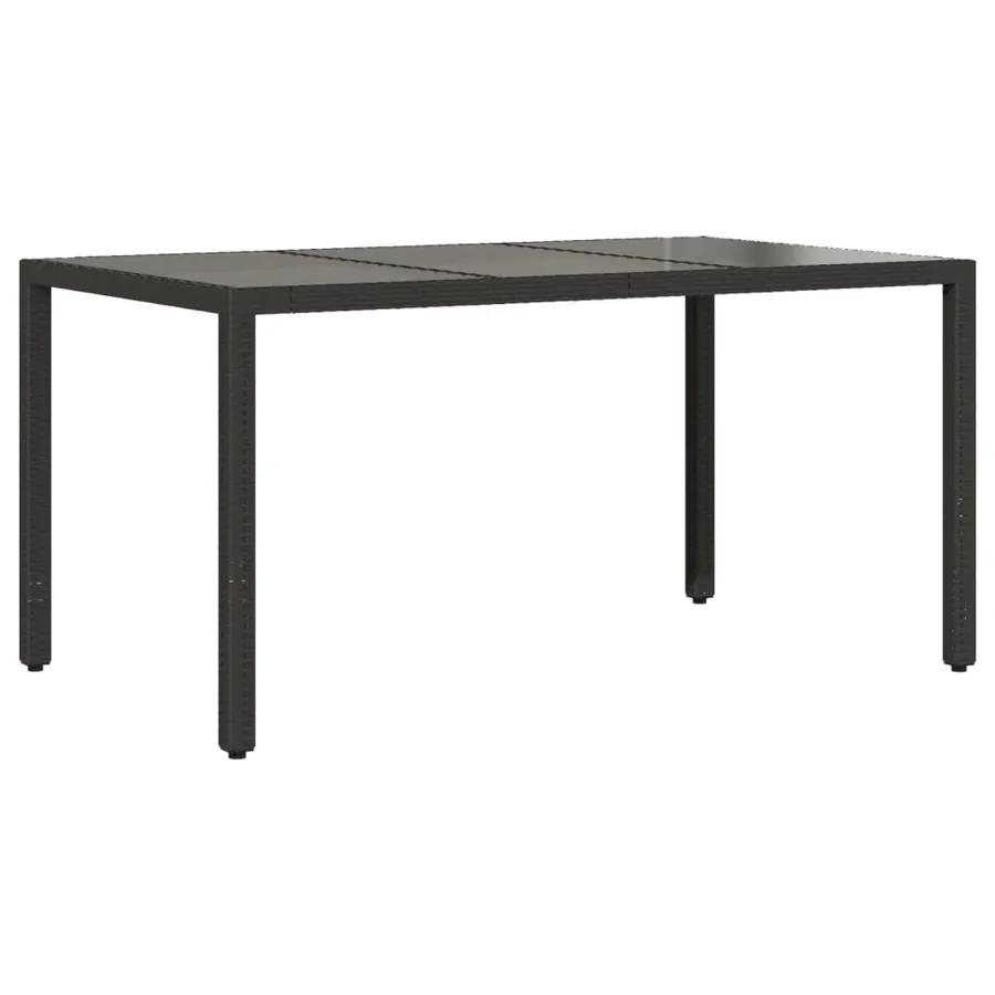 Ensemble à manger de jardin et coussins 5 pcs noir rotin verre - 4