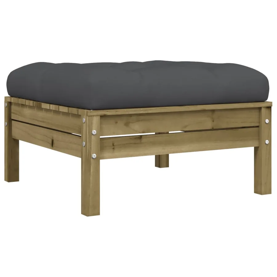 Salon de jardin 6 pcs avec coussins bois de pin imprégné - 6