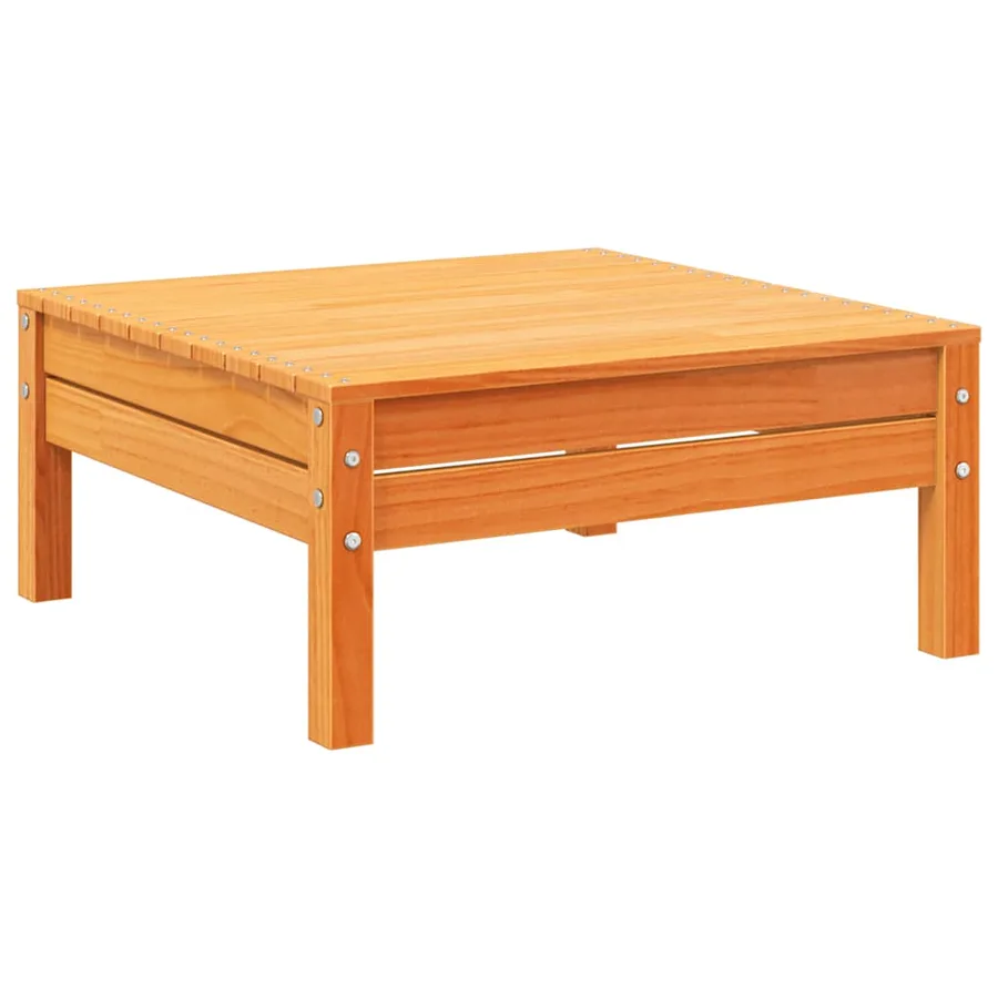 Salon de jardin 8 pcs avec coussins marron cire bois pin massif - 7