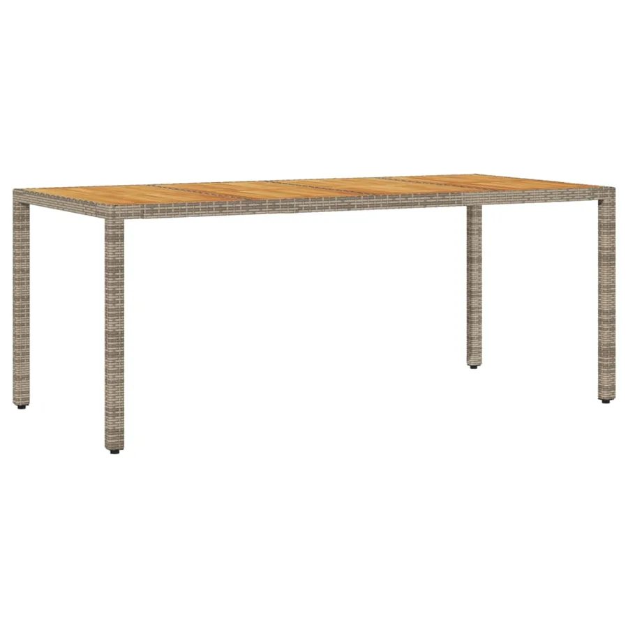 Ensemble à manger de jardin et coussins 7 pcs gris rotin acacia - 4