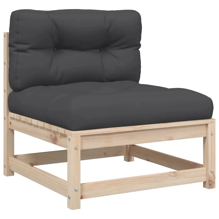 Salon de jardin 7 pcs avec coussins bois de pin massif - 4