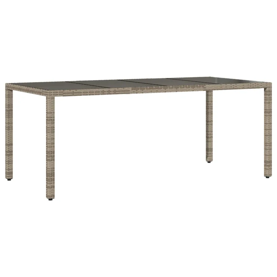 Ensemble à manger de jardin et coussins 9 pcs gris rotin verre - 4