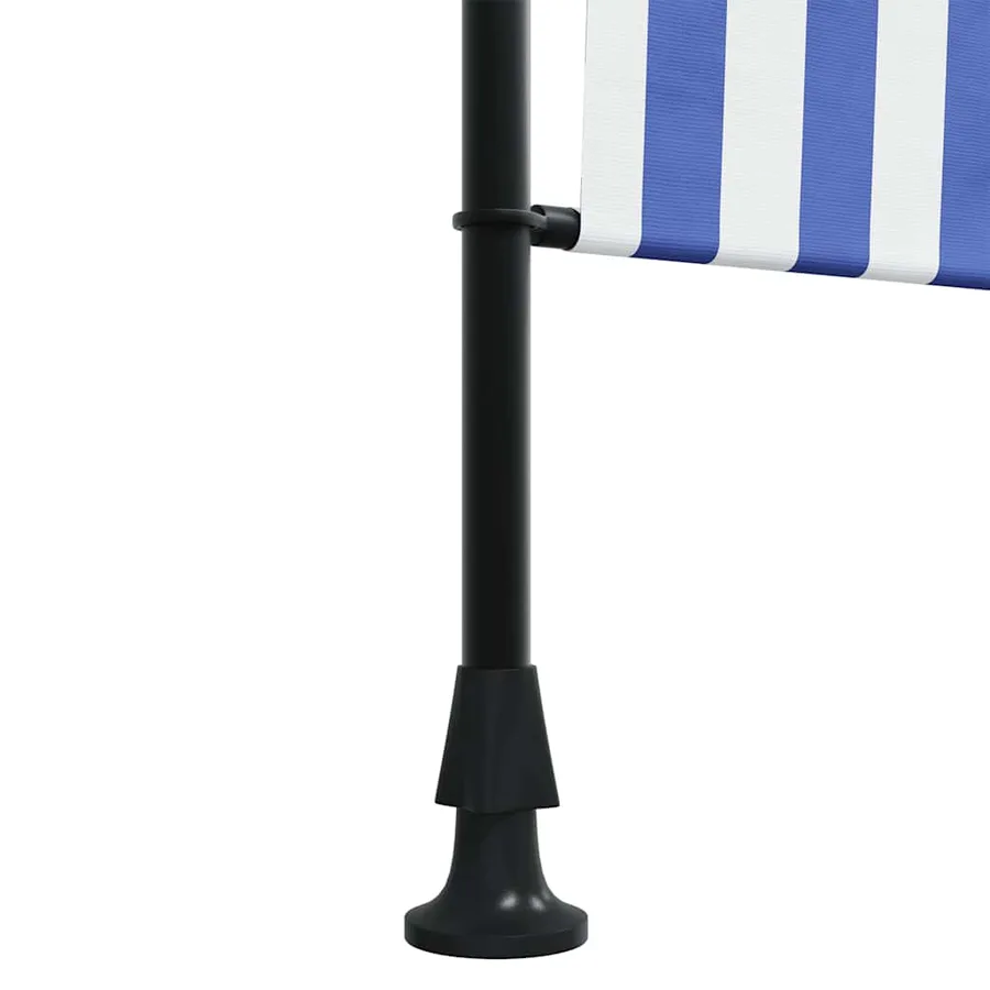 Store roulant d'extérieur bleu et blanc 100x270 cm tissu acier - 8