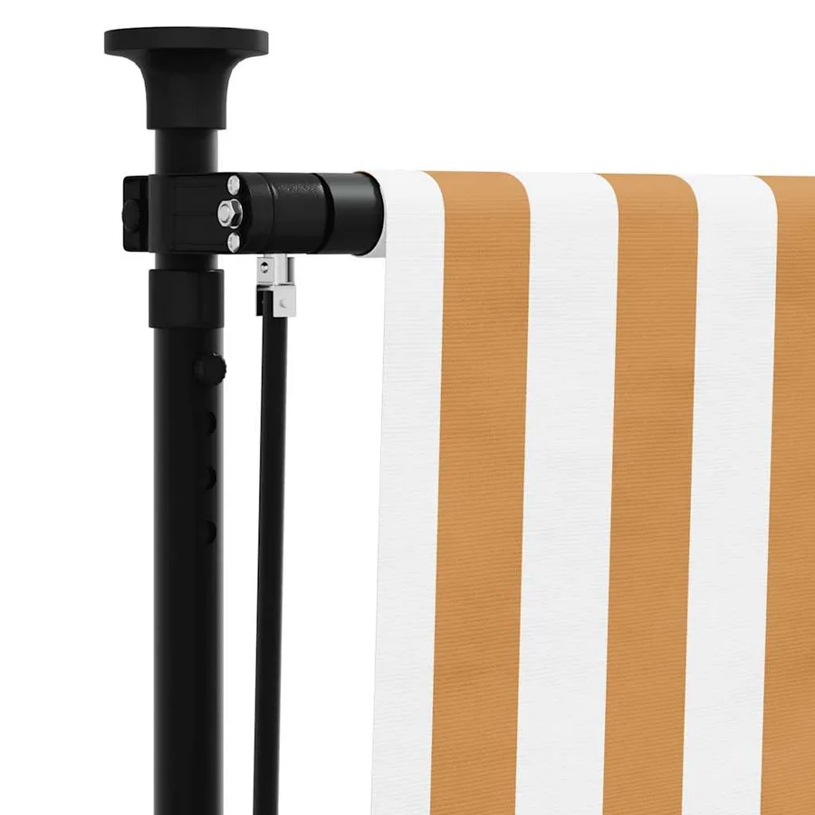 Store roulant d'extérieur orange et blanc 150x270cm tissu acier - 7