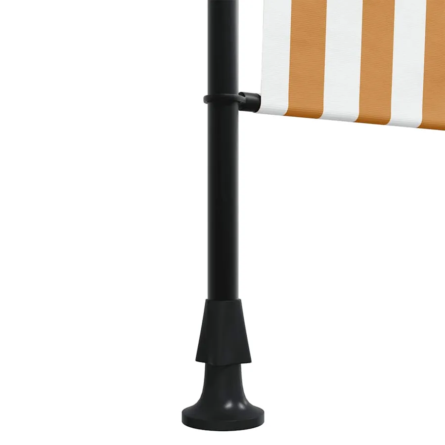 Store roulant d'extérieur orange et blanc 150x270cm tissu acier - 8
