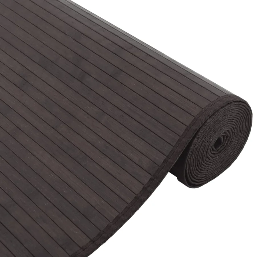 Tapis rectangulaire marron foncé 80x300 cm bambou - 4