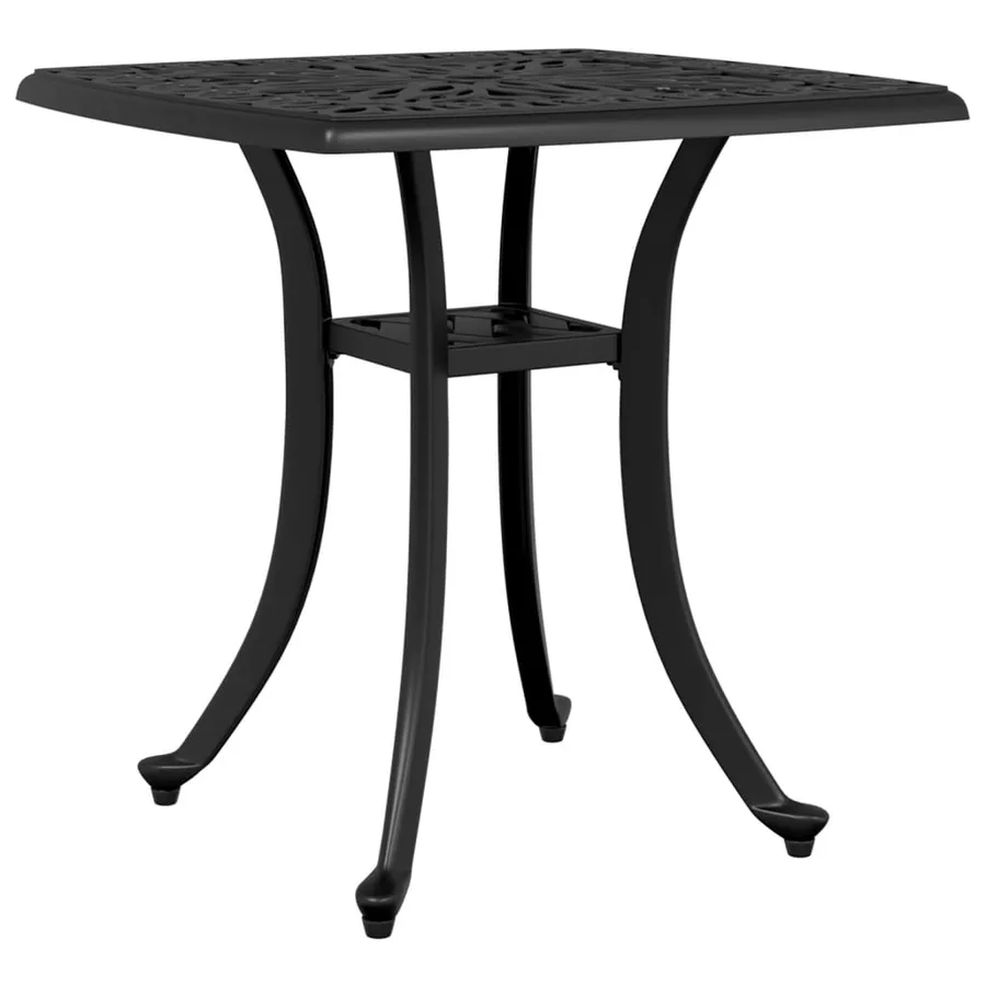 Table de jardin noir 53x53x53 cm aluminium coulé - 2
