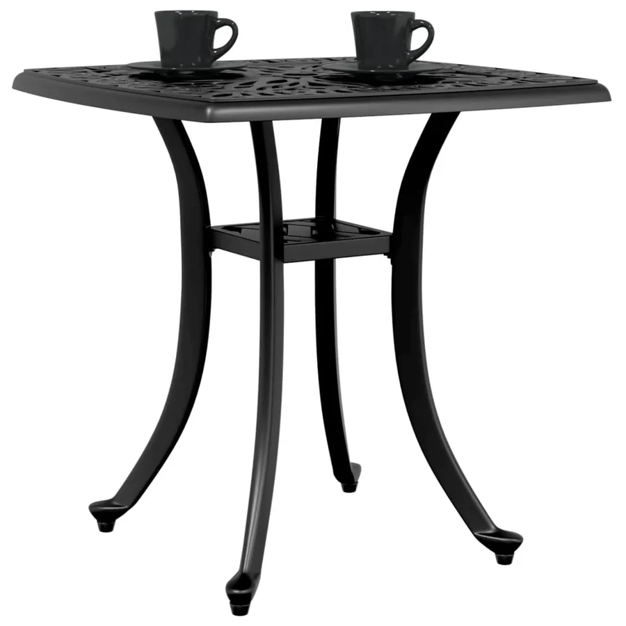 Table de jardin noir 53x53x53 cm aluminium coulé - 4