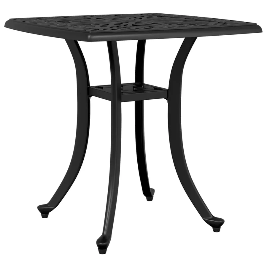 Table de jardin noir 53x53x53 cm aluminium coulé - 7