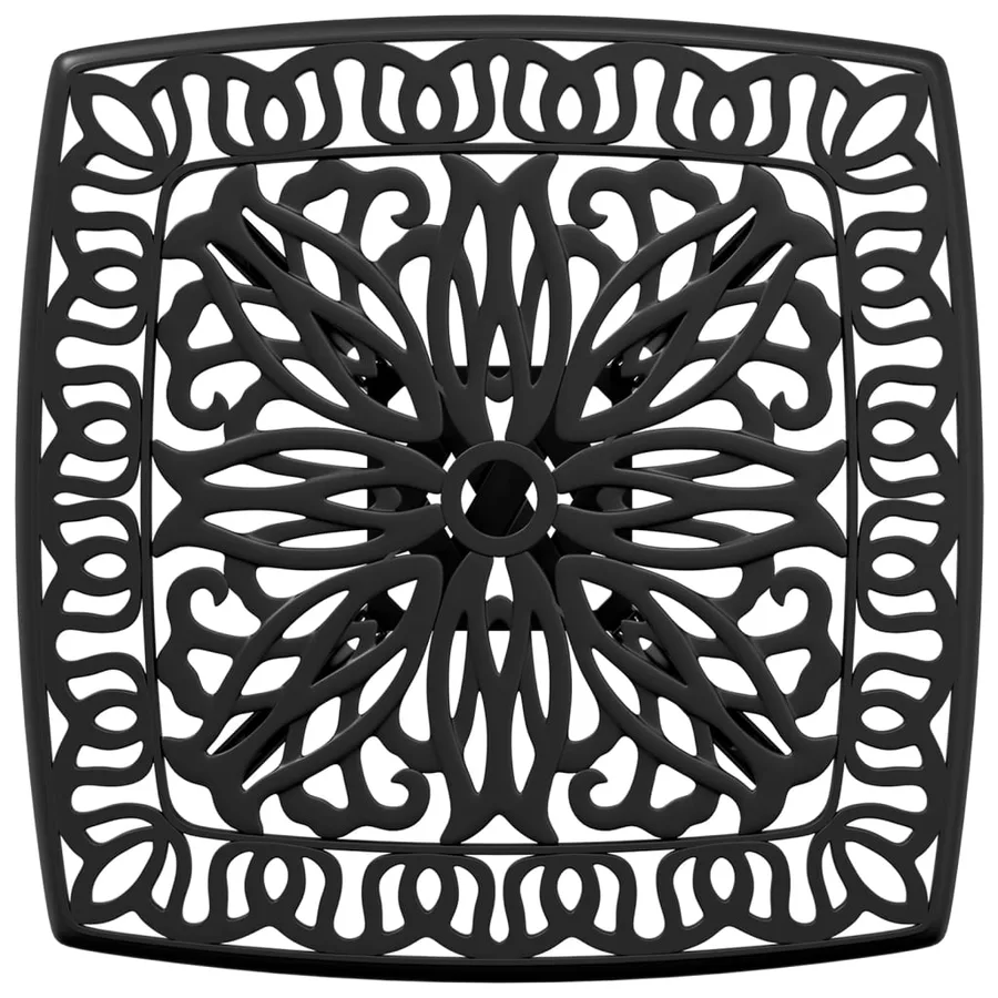 Table de jardin noir 53x53x53 cm aluminium coulé - 8