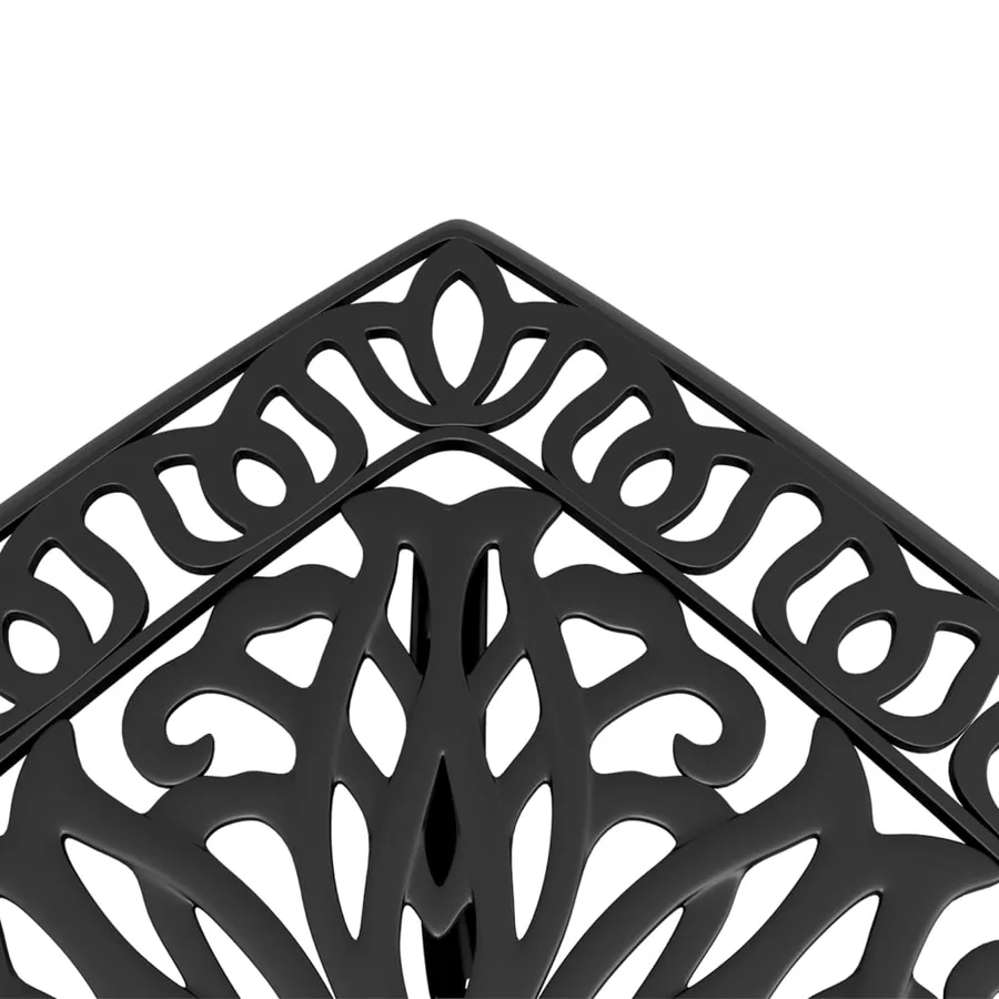 Table de jardin noir 53x53x53 cm aluminium coulé - 9