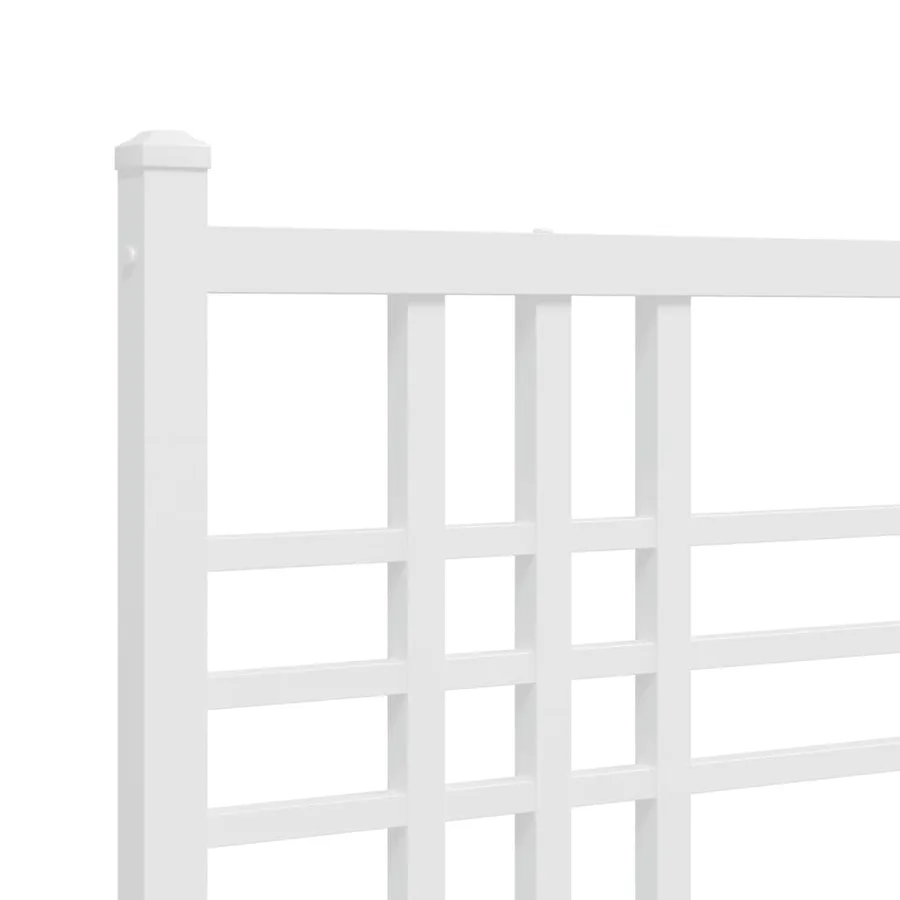 Cadre de lit métal sans matelas avec pied de lit blanc 80x200cm - 7