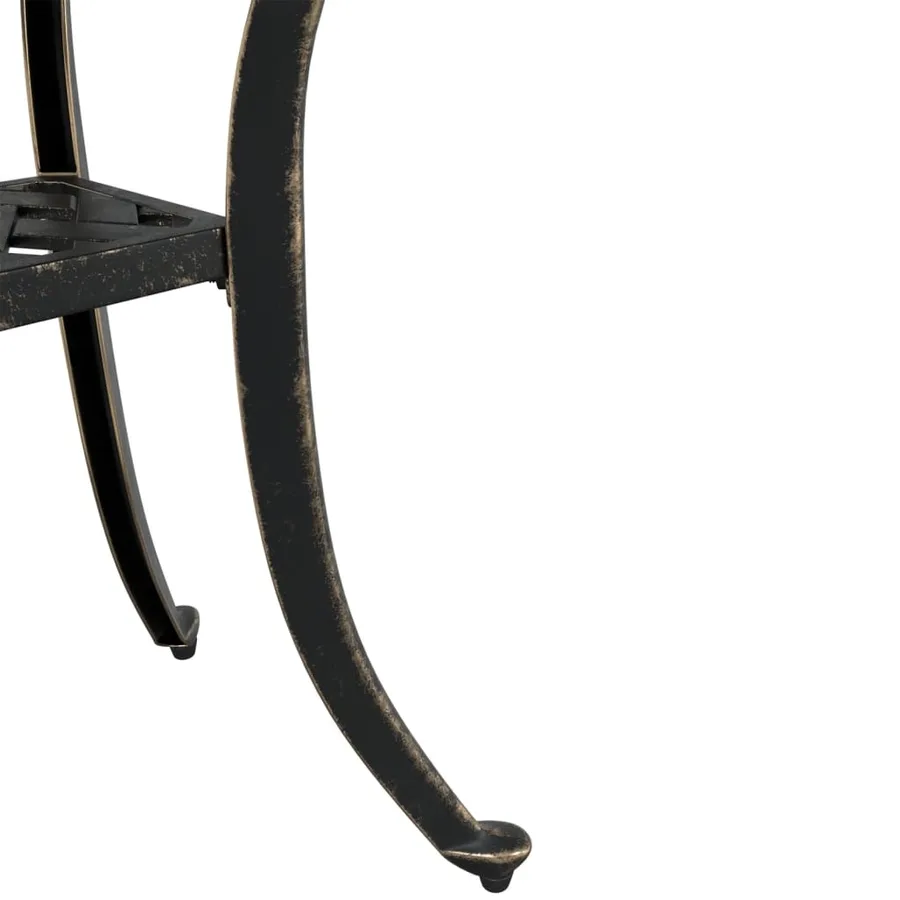 Table de jardin bronze Ø48x53 cm aluminium coulé - 10