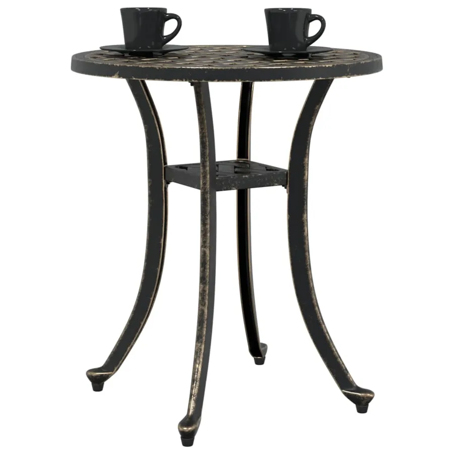 Table de jardin bronze Ø48x53 cm aluminium coulé - 4