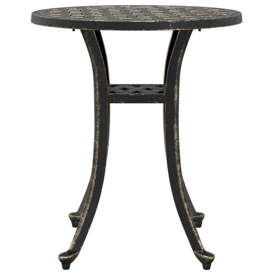 Table de jardin bronze Ø48x53 cm aluminium coulé - 6