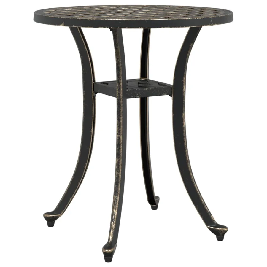 Table de jardin bronze Ø48x53 cm aluminium coulé - 7