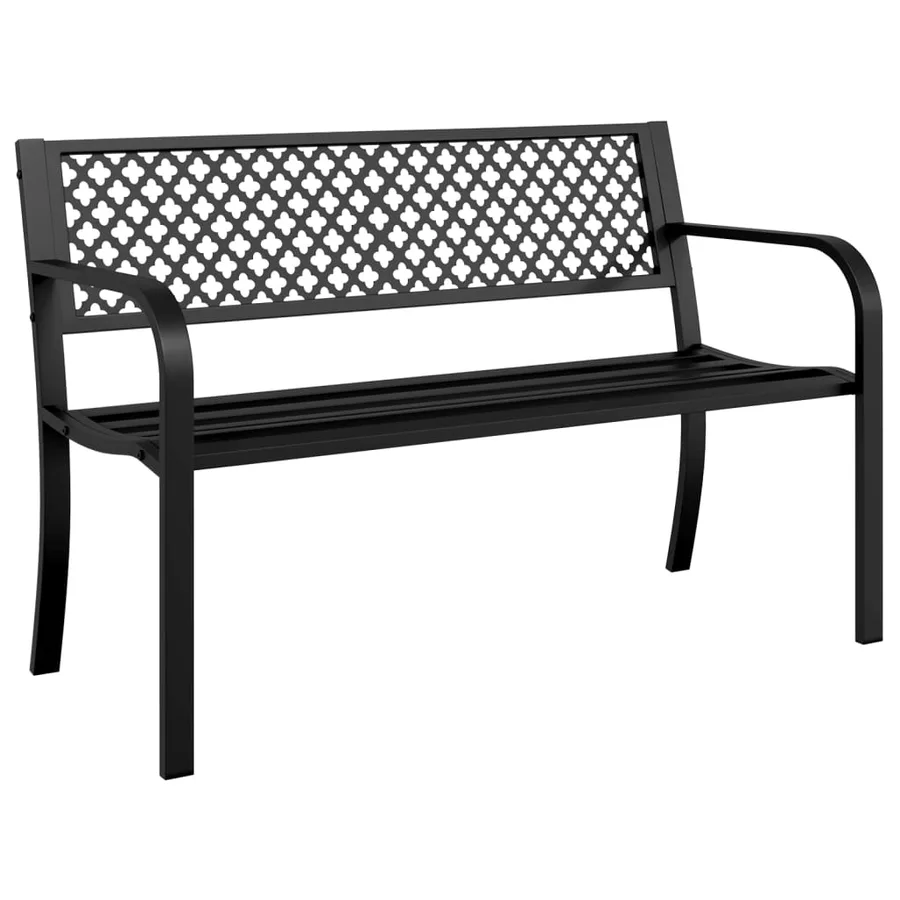 Banc de jardin 119 cm noir acier - 2