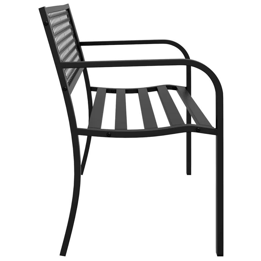 Banc de jardin 119 cm noir acier - 5