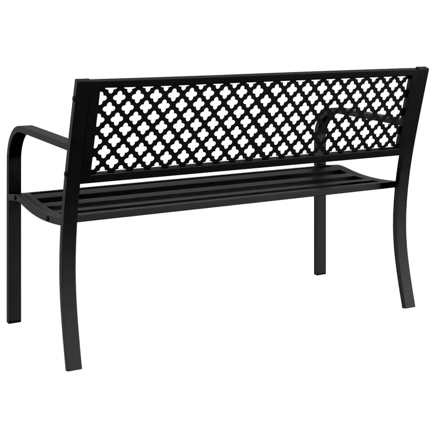 Banc de jardin 119 cm noir acier - 6