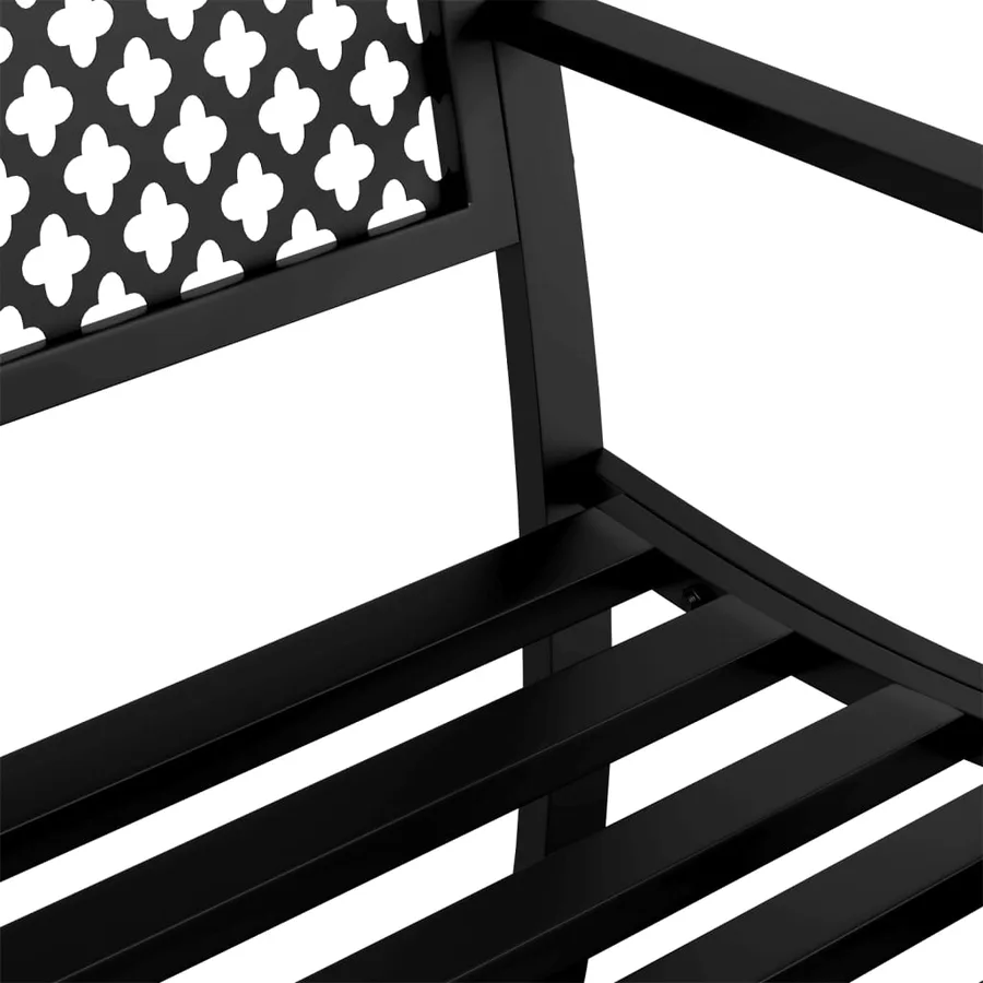 Banc de jardin 119 cm noir acier - 7