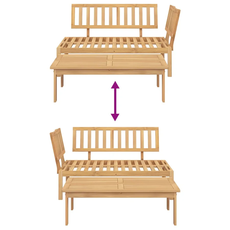 Salon de jardin palette 2 pcs bois massif d'acacia - 8