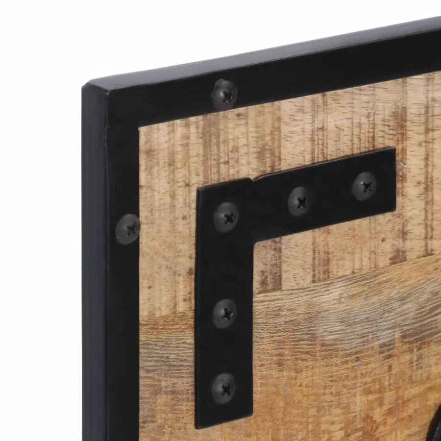 Porte-manteaux 2 pcs 80x8x25 cm bois de manguier massif brut - 5