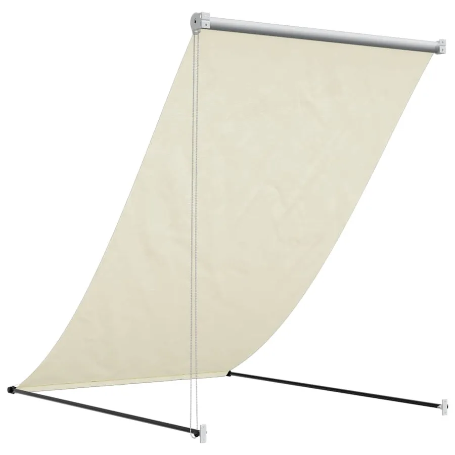 Auvent rétractable crème 150x150 m tissu et acier - 5