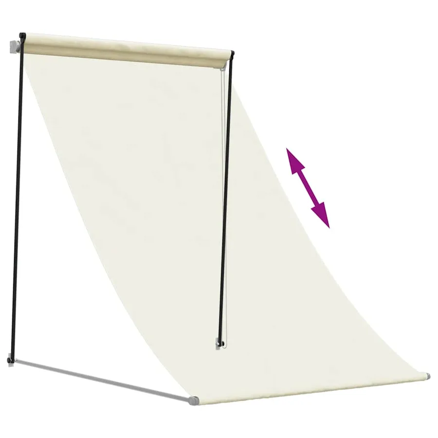 Auvent rétractable crème 150x150 m tissu et acier - 6