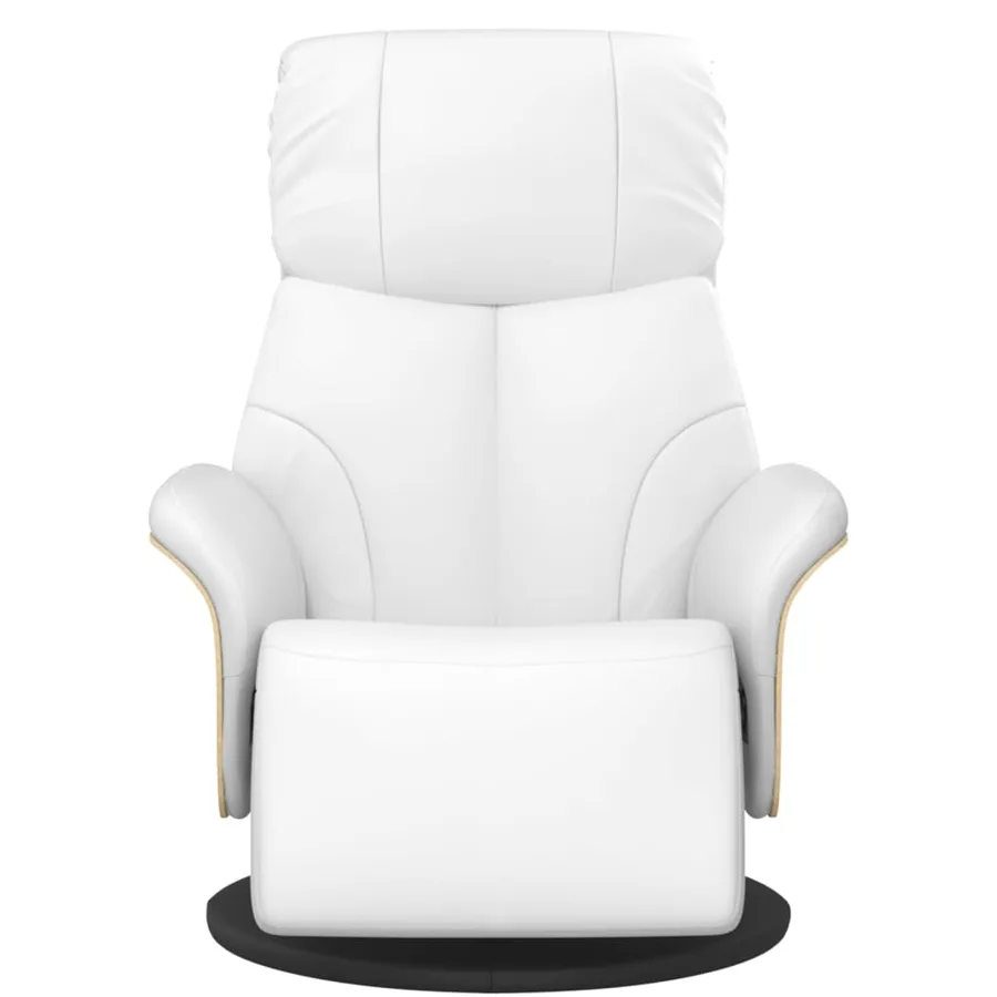 Fauteuil inclinable avec repose-pieds blanc similicuir - 3