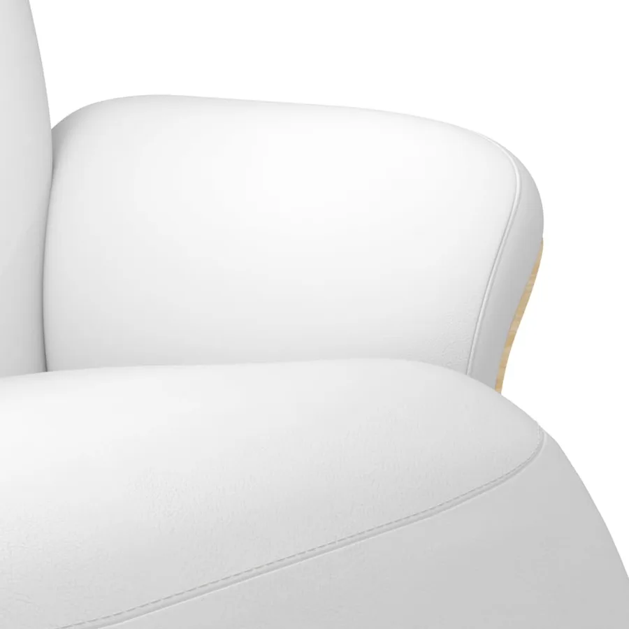 Fauteuil inclinable avec repose-pieds blanc similicuir - 7