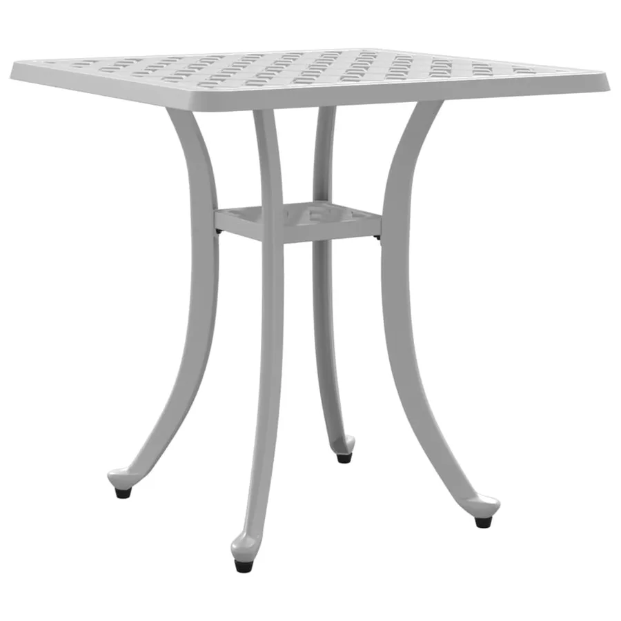 Table de jardin blanc 53x53x53 cm aluminium coulé - 2