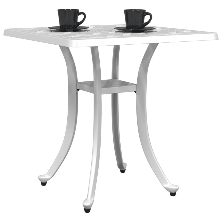 Table de jardin blanc 53x53x53 cm aluminium coulé - 4