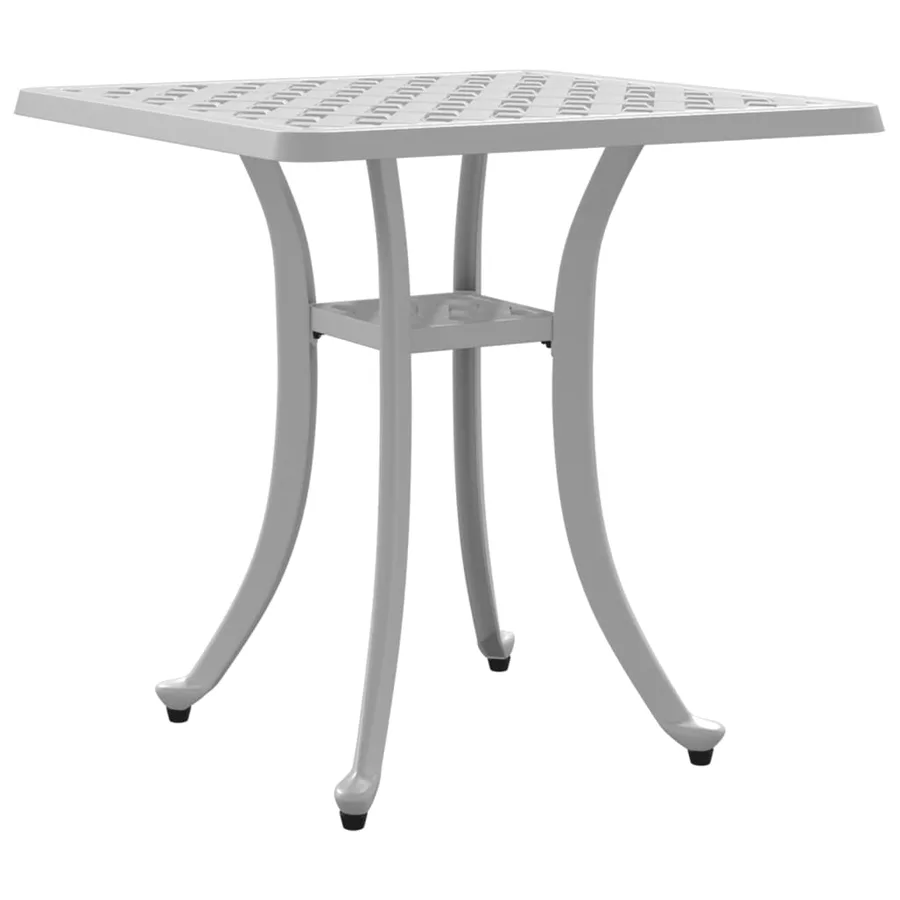 Table de jardin blanc 53x53x53 cm aluminium coulé - 7
