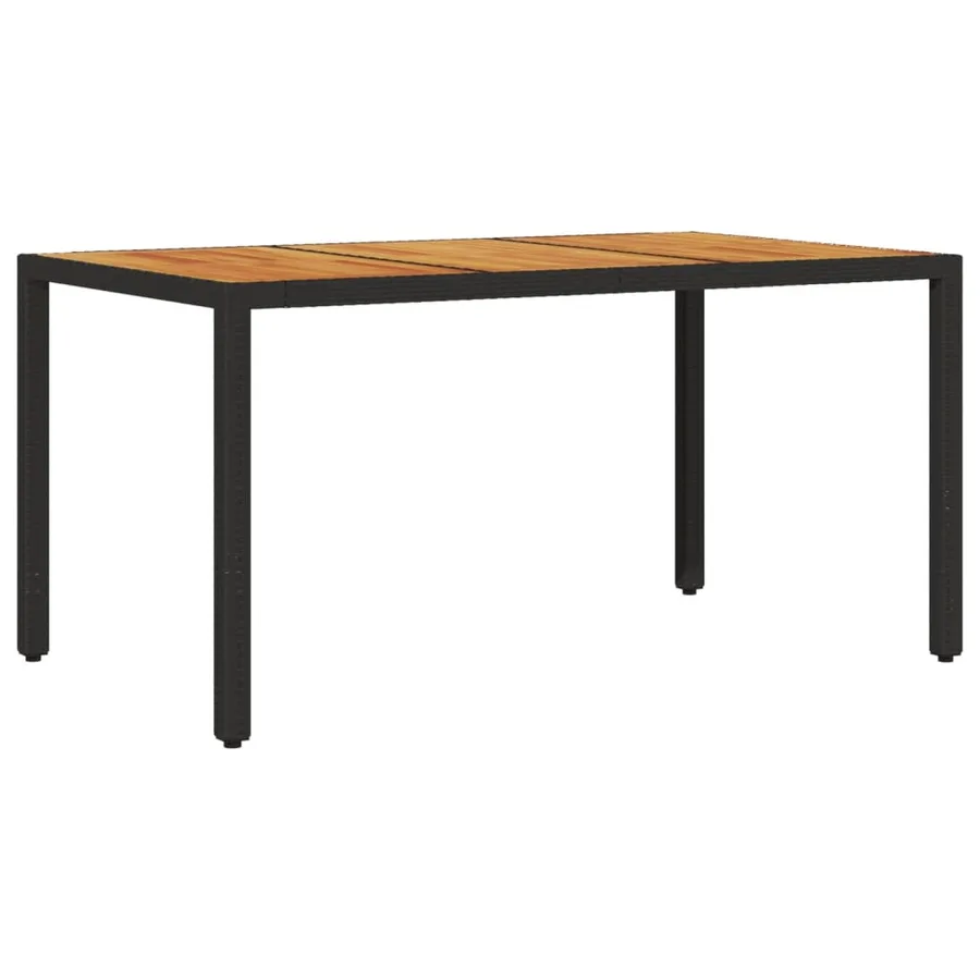 Ensemble à manger de jardin et coussins 7pcs noir rotin acacia - 4