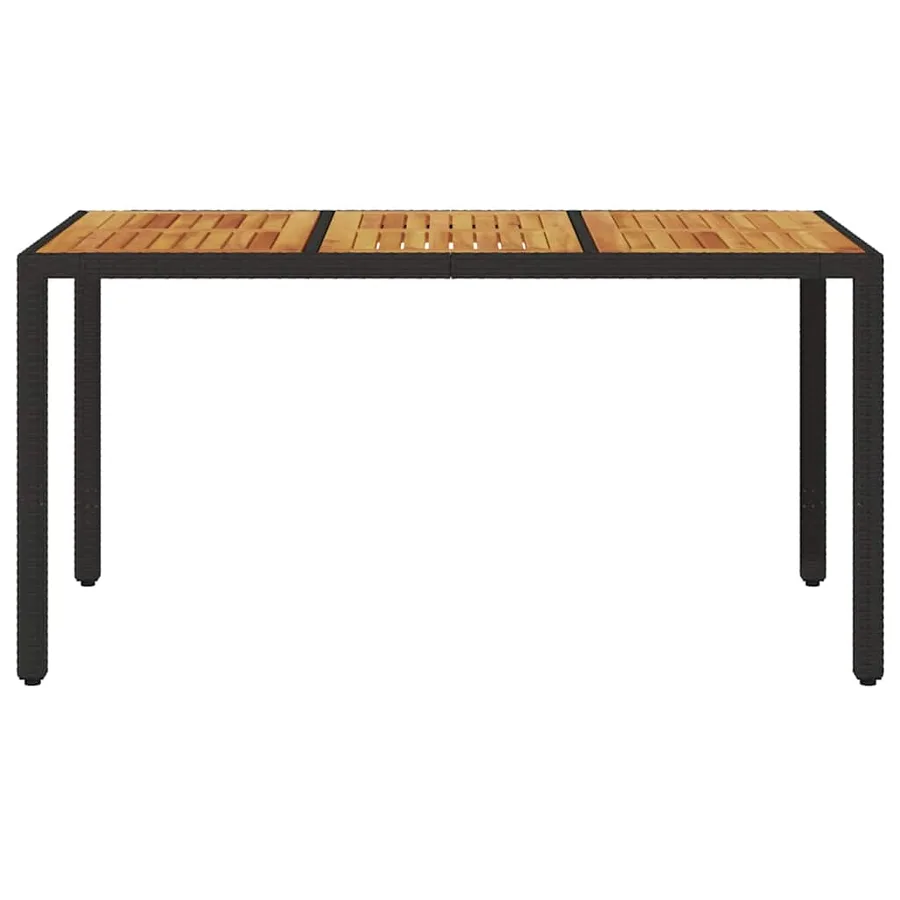 Table de jardin et dessus en bois d'acacia noir résine tressée - 4