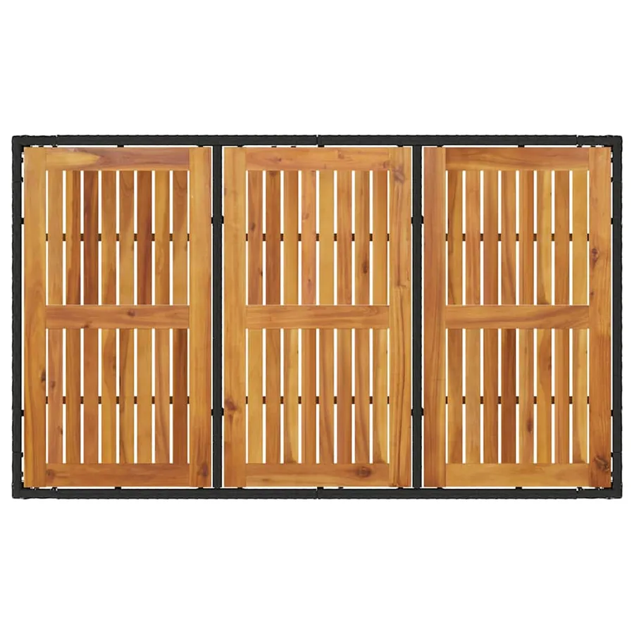 Table de jardin et dessus en bois d'acacia noir résine tressée - 7