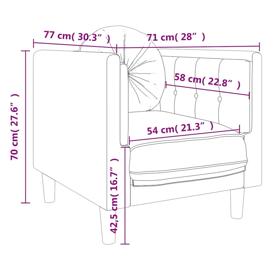 Fauteuil avec coussin gris foncé velours - 9