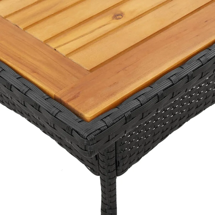 Ensemble à manger de jardin et coussins 3 pcs noir rotin acacia - 6