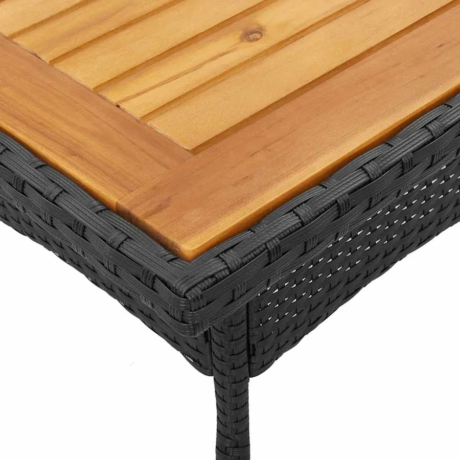 Ensemble à manger de jardin et coussins 5 pcs noir rotin acacia - 6